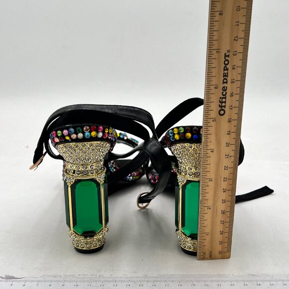 FSJ Black Multicolor Embellished Heels - Picture 5 of 8